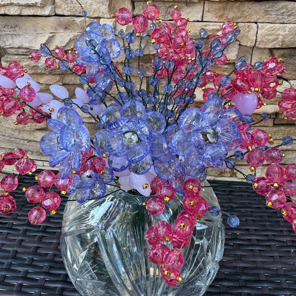 Vintage beaded flower stems artificial flowers - Picture 3 of 6